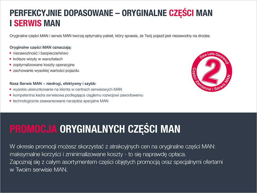 oryginalne części i serwis MAN